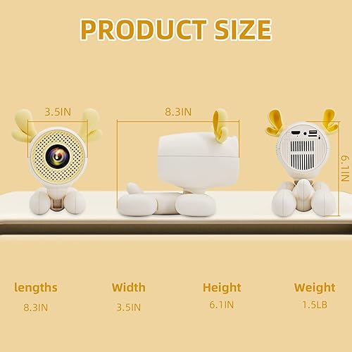 Miniatura 8 de Mini proyector de perro de dibujos animados con Wifi6 y Bluetooth 5.1 1080P Full HD proyector portátil proyector de película compatible con TV Stick