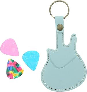 SHOWERORO 1 Conjunto De Palhetas De Guitarra Pu Para Guitarra Folk Estojo De Palheta De Guitarra Portátil Bolsa De Palhetas Com Palhetas De Guitarra Porta Palhetas De Guitarra Portátil