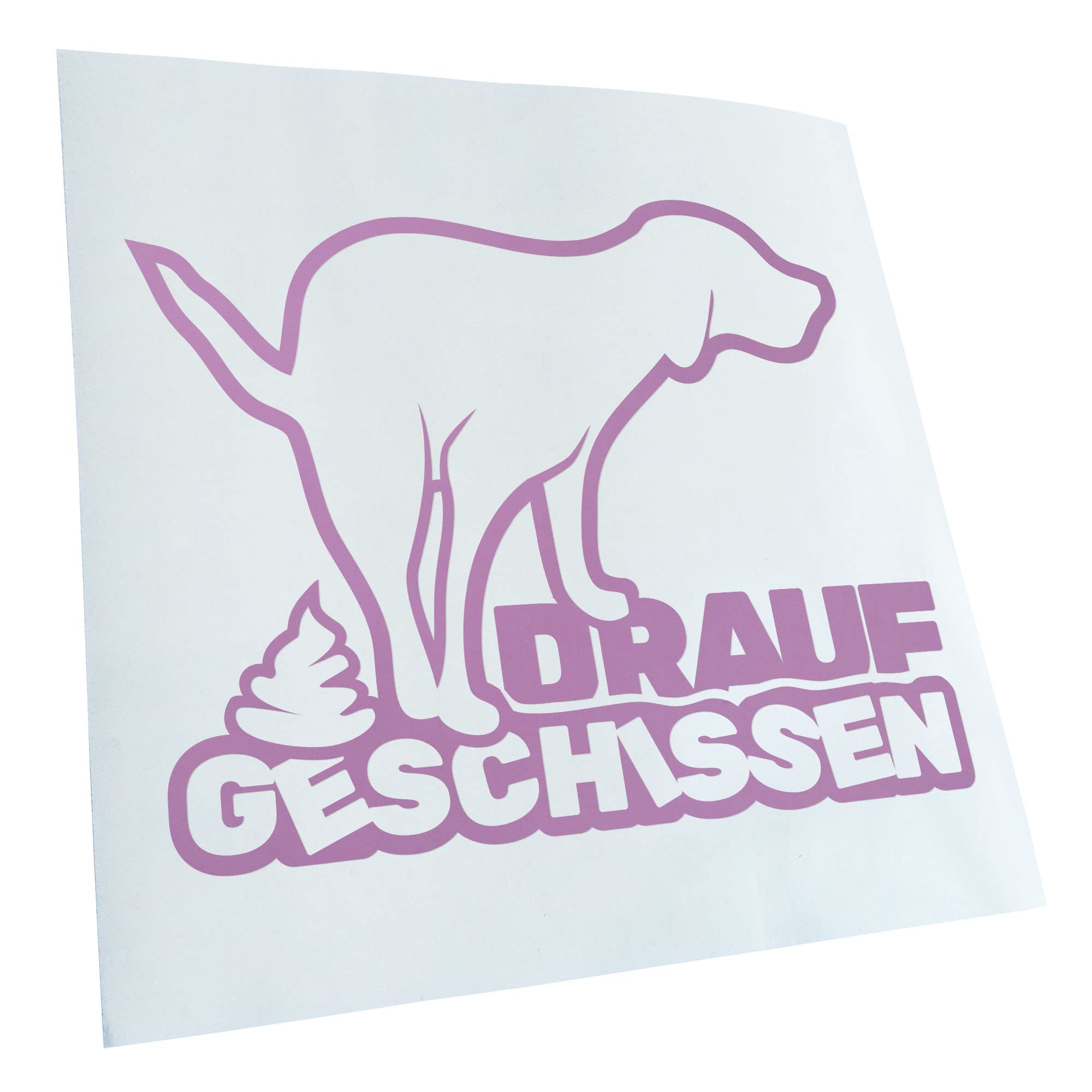 Kiwistar - Car Sticker - Lilac - 10 x 8 cm Drauf geschissen - Scheiße - Kacke - Rear Window Car Sticker Weatherproof for Car Truck Moped Truck - Sticker Exterior Self-Adhesive Tuning Accessories for