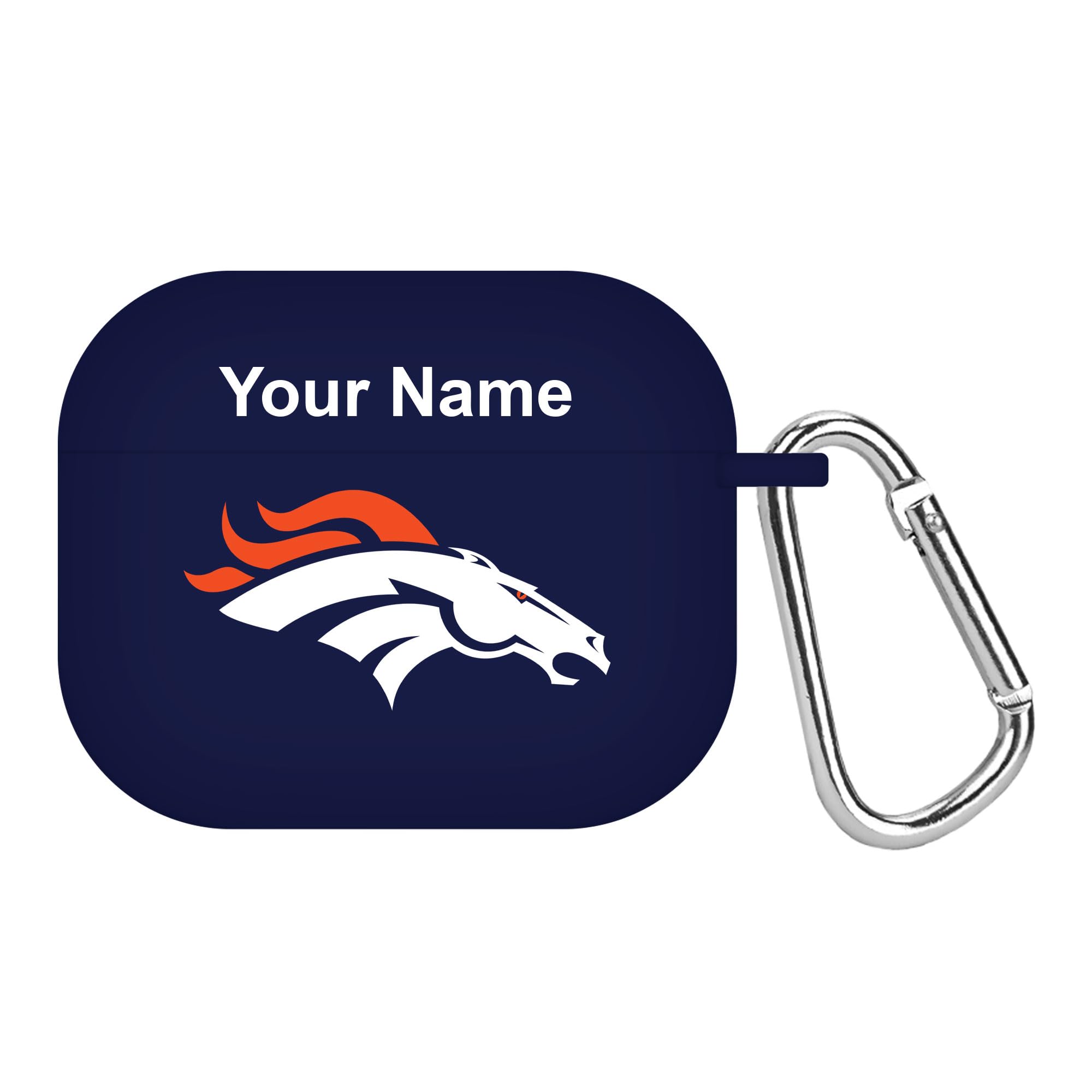 Denver Broncos Custom Name HD Case Cover Compatible with Apple AirPods Gen 3 (Navy)