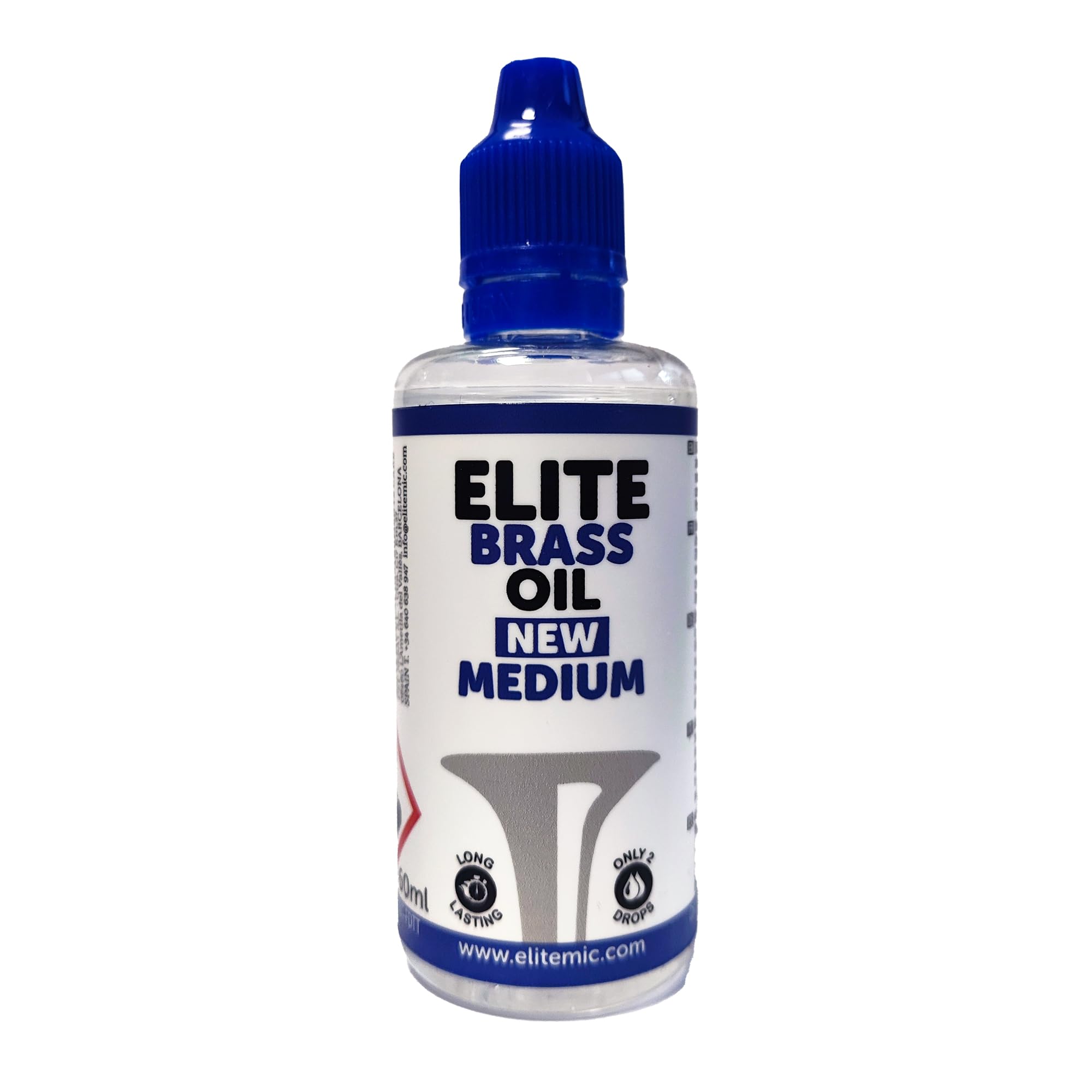 Elite Brass Oil New Medium 60 ml Huile pour instruments de musique à vent : trompette, trombone, fliscorne, trompe, tuba, etc