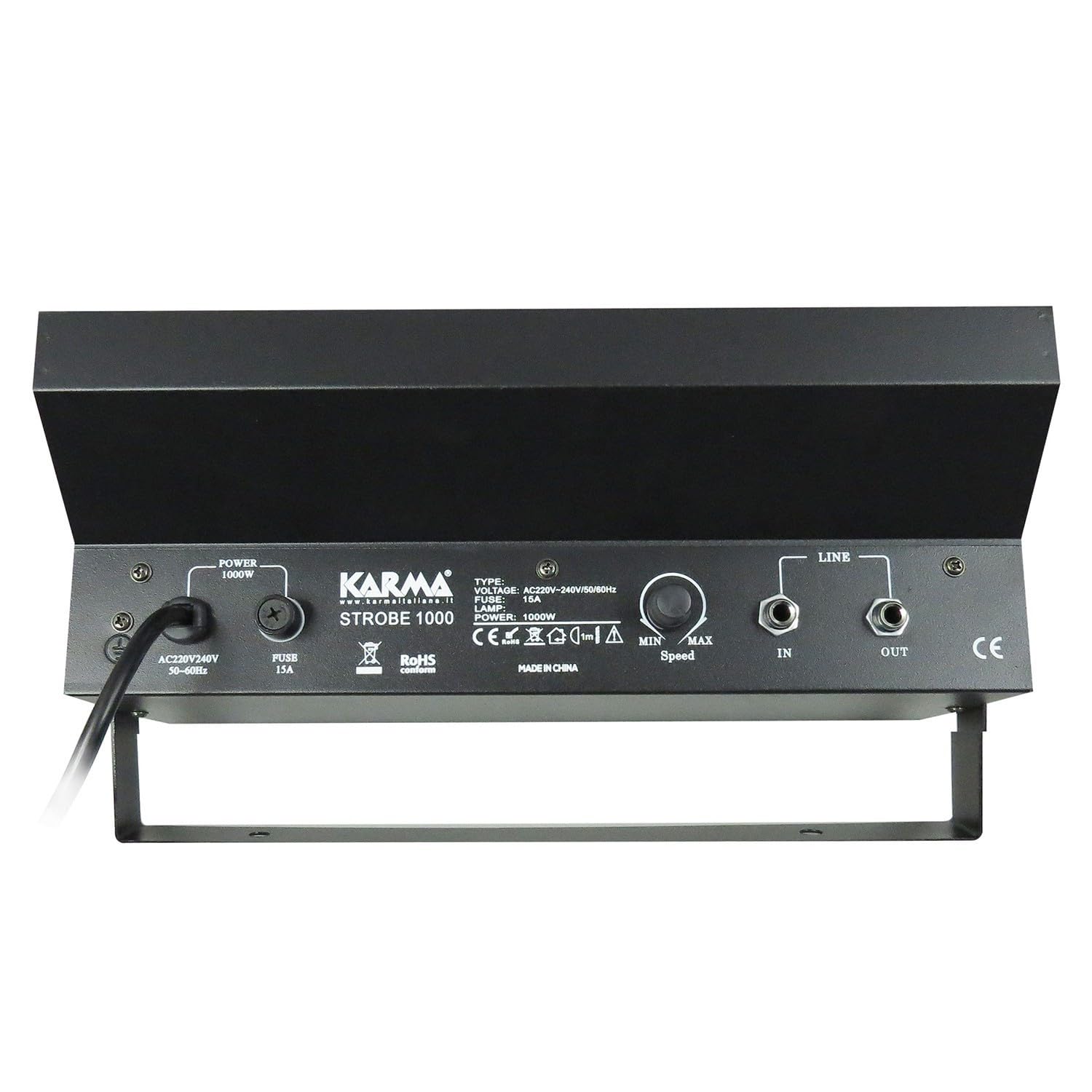 Bmi Stroboscope - 1000Watts - Lumière Stroboscopique à Ampoule Incandescente de 1000W avec Clignotement à Vitesse Règlable - Montage en Rack - Jeu de Lumière