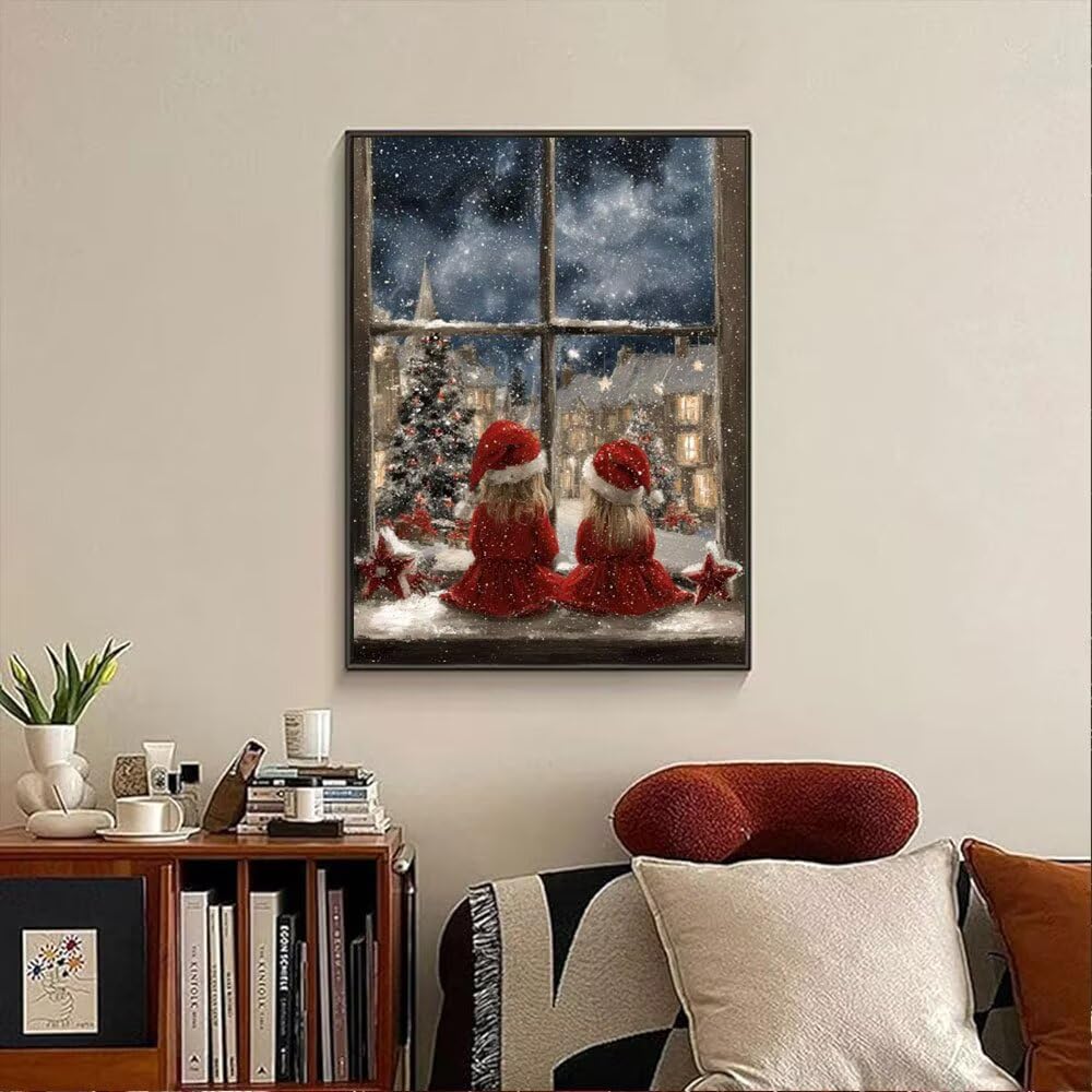 Zestawy do malowania diamentami 5D DIY, dziewczęce okno, zestawy do malowania diamentami dla początkujących dorosłych, okrągłe, pełne wiercenie, zestaw do haftowania, malowanie według numerów, do