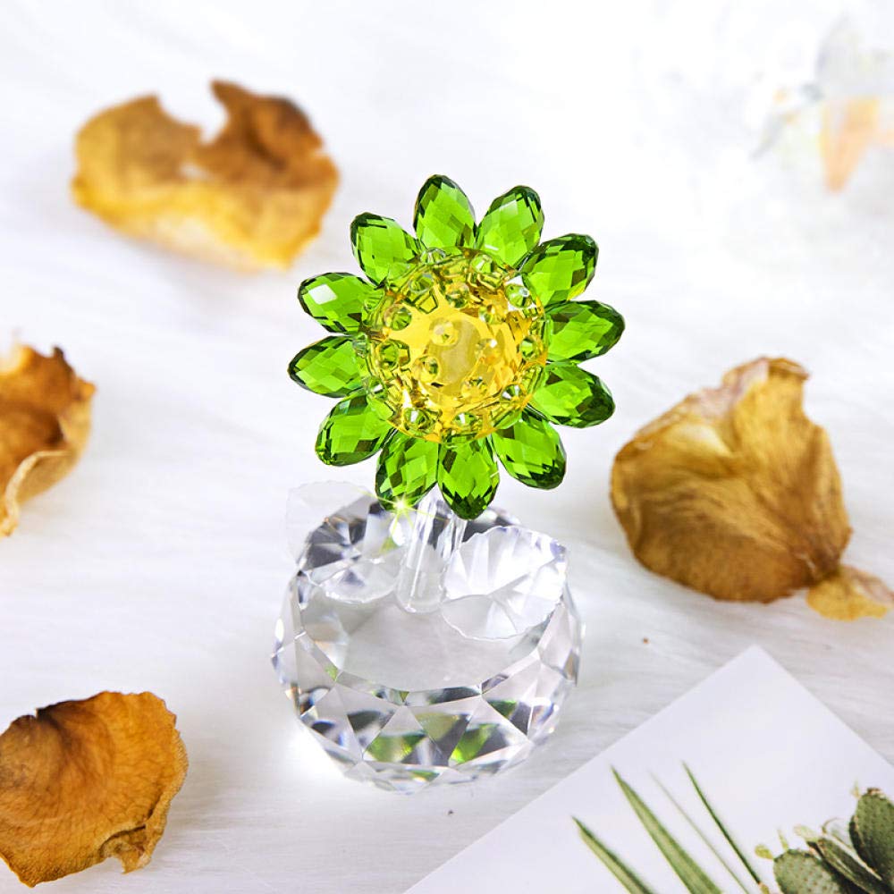 Sculpture Florale En Cristal De Fleur De Lys Ornalrist, Cadeaux à Collectionner Pour Femmes, Verre Lilium Avec Vase En Cristal Et Tige Métallique Pour Décoration De Maison, Mariage, Fête (Bleu