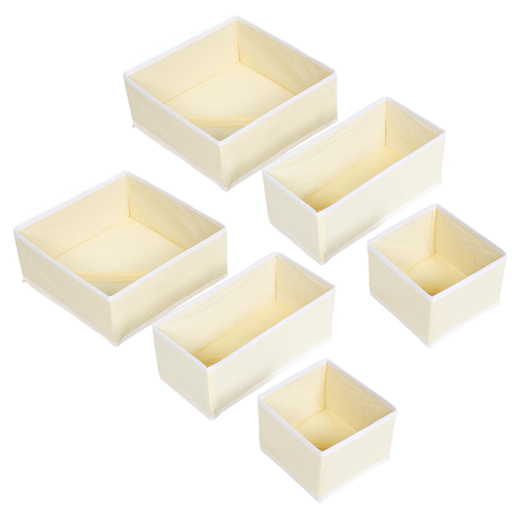 ABOOFAN Organizador de Armario Plegable para Ropa Interior, Organizador de Camisetas Dobladas y Cajas de Almacenamiento para Ropa, 12 Piezas, Beige