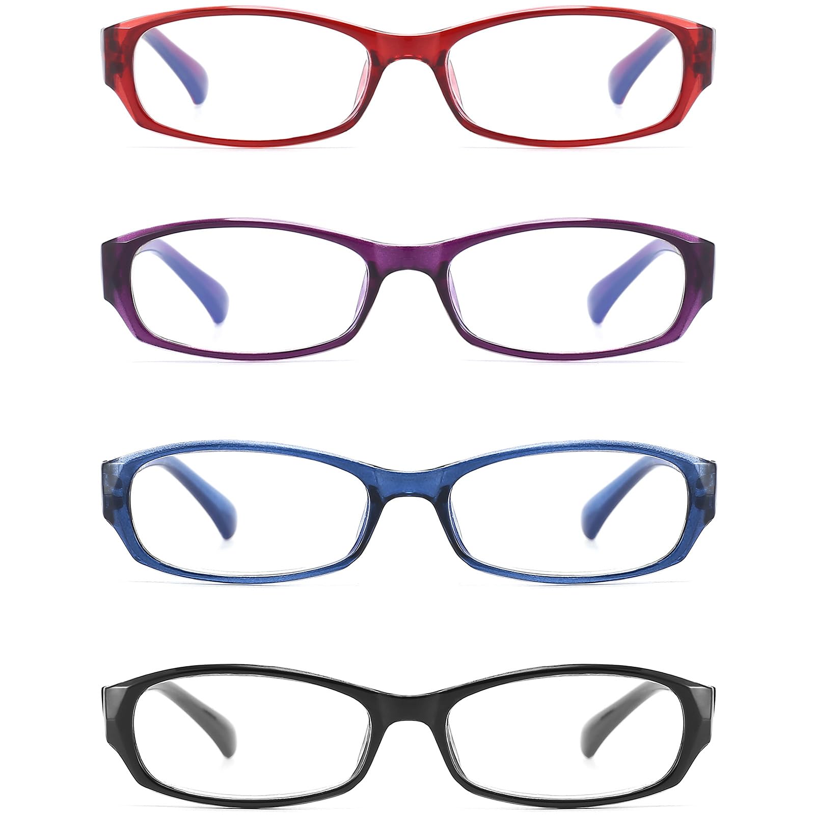 Gafas de lectura con bloqueo de luz azul para mujeres, marco rectangular para lectores de computadora con bisagra de resorte