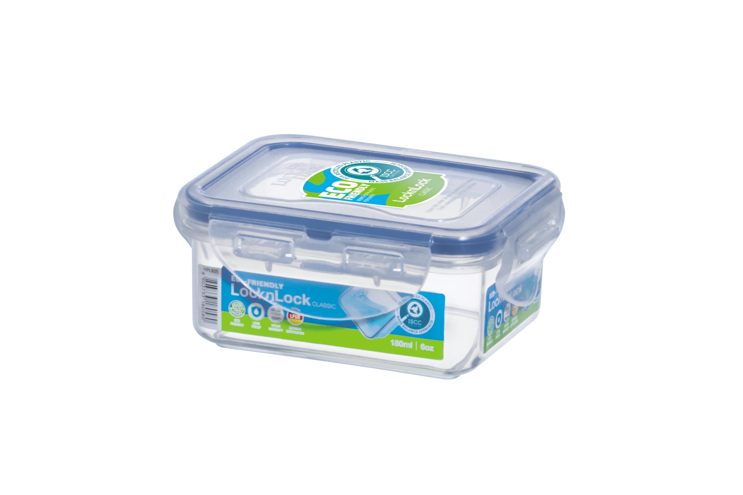LocknLock 180ml Rectangular Airtight Food Storage Container- BPA-Free, Microwave, Freezer, and Dishwasher Safe