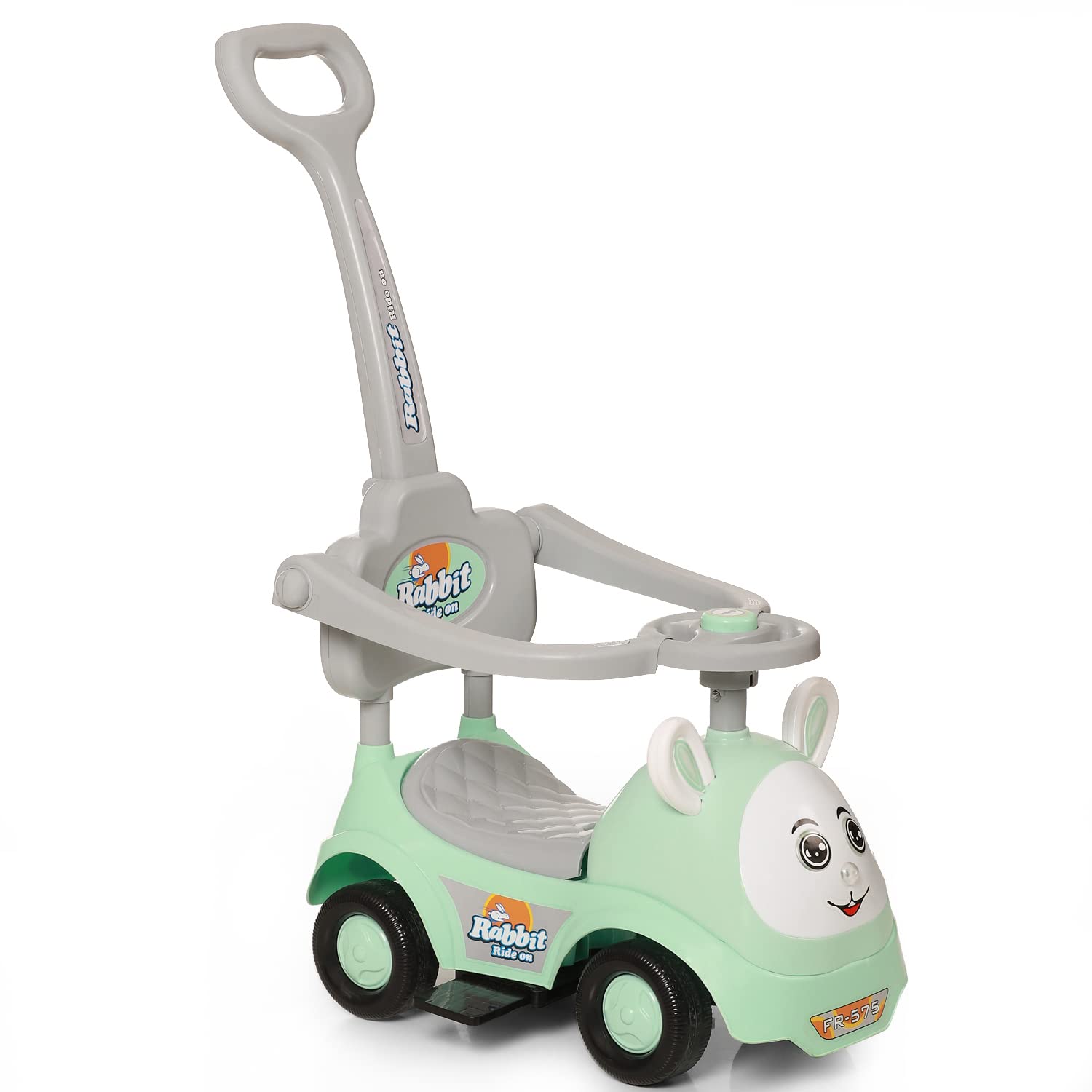 Fun Ride On Push Car, Rabbit 3 in 1 Rider with Removable Parental Handle - Musical Push Car with Lights and Utility Storage Toy Box - Armrest Guardrails for Safety, Kids Indoor/Outdoor Toy Car (Green) (B09Y1MN7DQ) Amazon Price History, Amazon Price Tracker