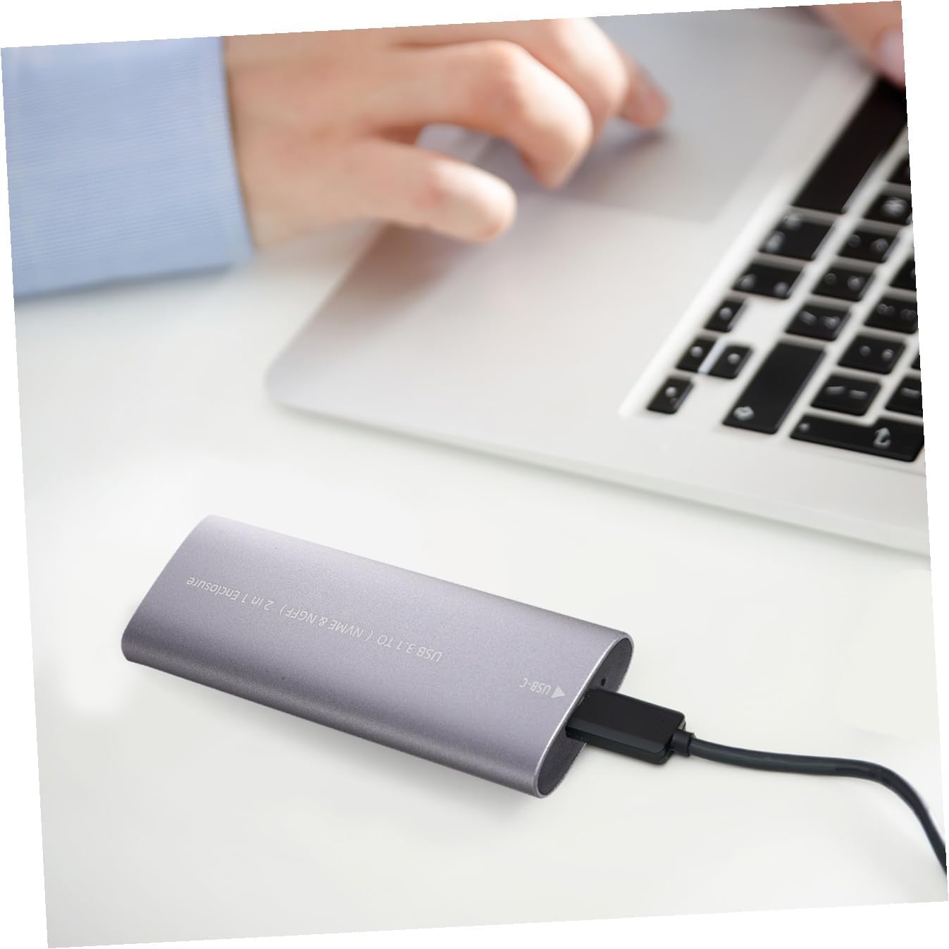 Portable External Solid State Drive with Dual Protocol USB Type-c Small Aluminum Alloy Enclosure SSD for Laptops Smart Tvs and Routers Fast Data Transfer with Intelligent