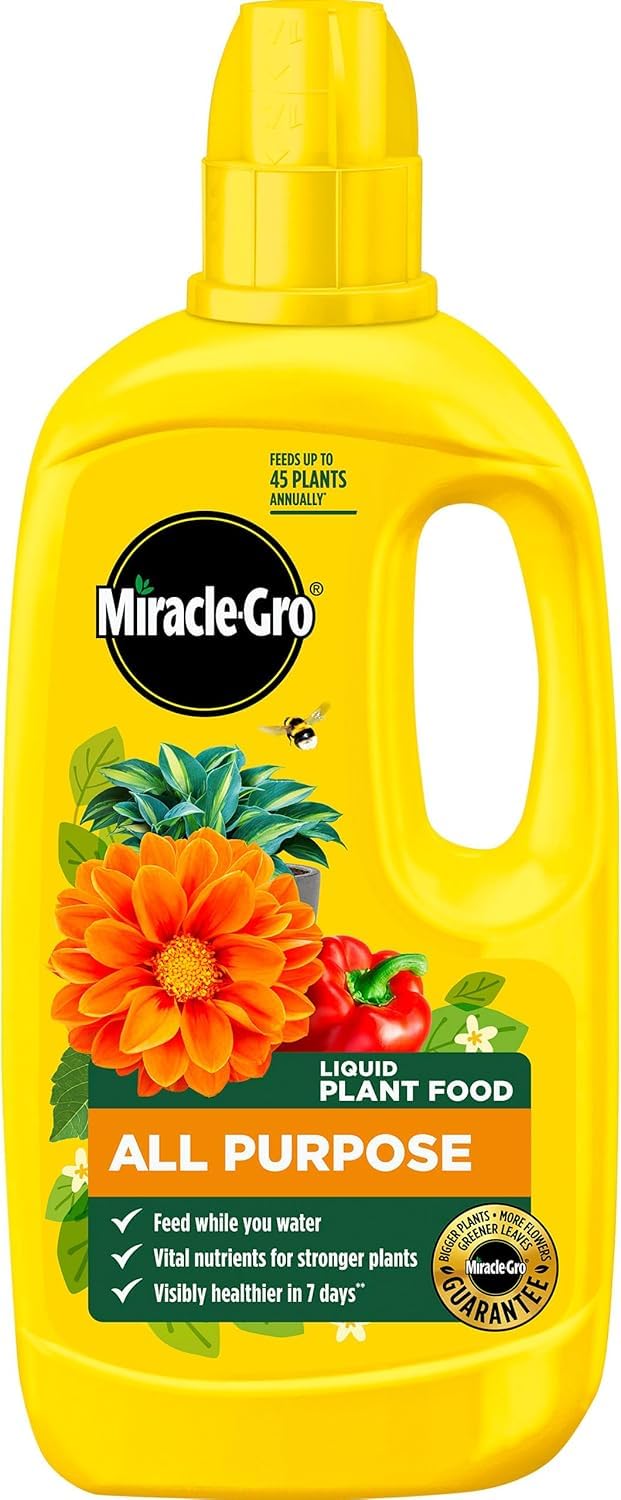 Miracle Gro All Purpose Concentrated Liquid Plant Food 800ml | Nutrient Rich Fertilizer for Flowers & Foliage | Indoor & Outdoor Plant Food | High Yield Concentrated Formula | Liquid Feed - 121175