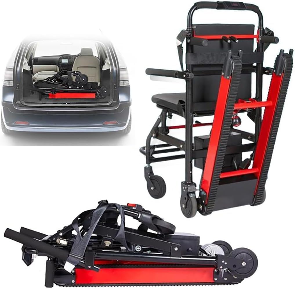 Scalatore Elettrico Cingolato,Carrello Scalatore Elettrico,Sedia A Rotelle Per Salire Scale Per Paziente Anziano,Carico Sicuro 165 Kg/373 Libbre A