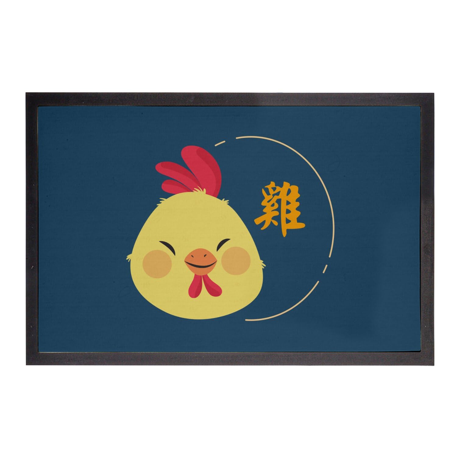 Paillasson Bleu Coq Tapis Entrée Anti-Saleté 60x40 cm