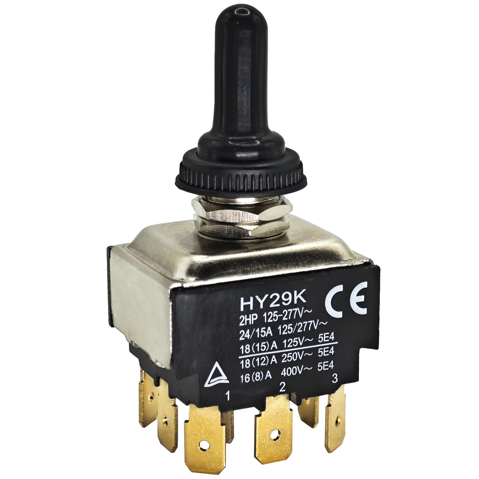 HY29K 9-Pin Toggle Switch - AC 125/277V 20/15A 2HP, Dustproof, for