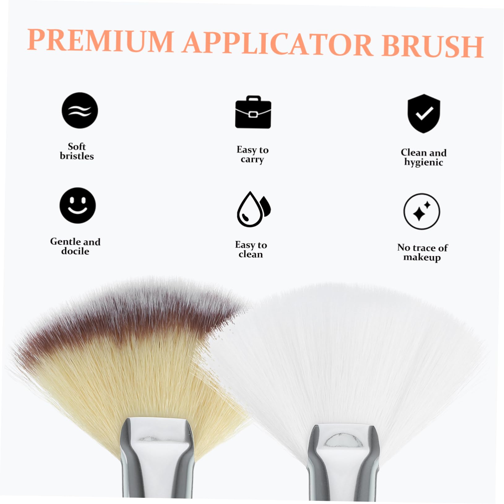 minkissy Fluffy Fan Makeup Brush for Loose Powder Blush Highlighting Facial for Estheticians