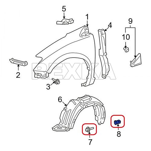 Miniatura 5 de Rexka 15 juegos Fender Liner Bumper Cover Tornillo Ojales Kits para Toyota Tacoma Tundra Sienna Sequoia 90189-06214 90159-60498