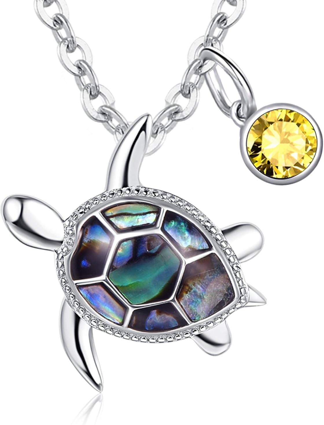 Turtle necklace Abalone Sterling Silver Birthstone Ocean Hawaiian Beach Necklace Sea Turtle Gifts for Women