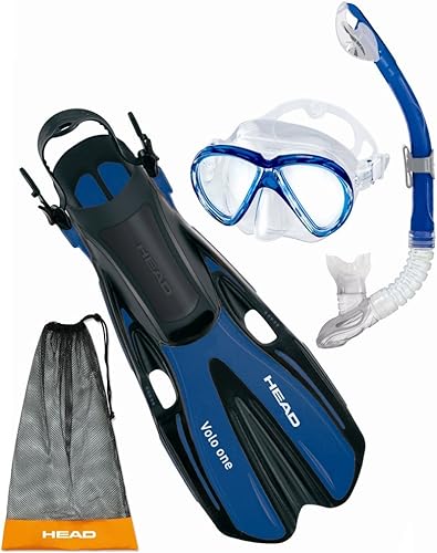 HEAD by Mares Mask - Juego de esnórquel para aleta seca, color azul - grande