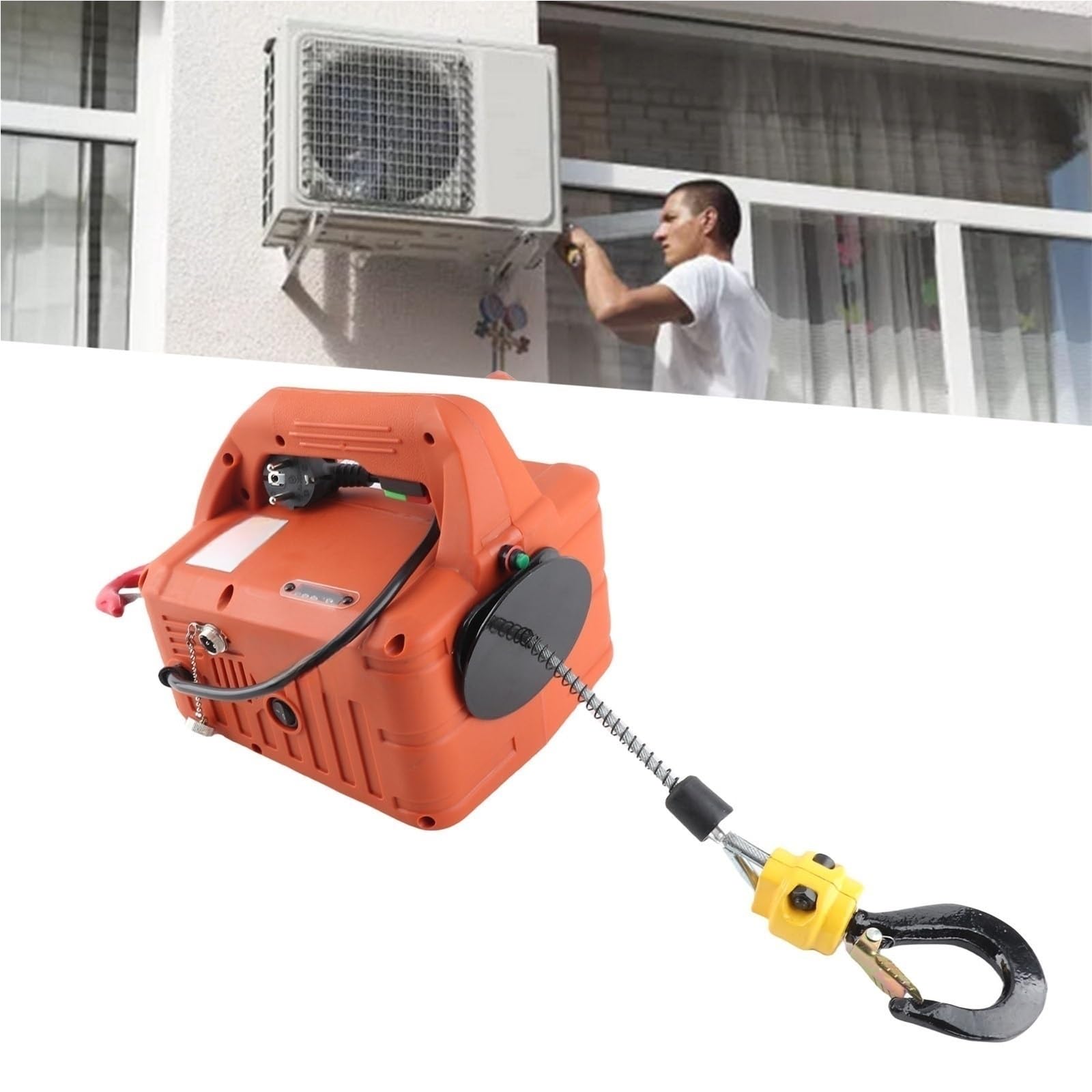 Elektrische Winden Elektrischer Hebezeug Elektrische Hebemaschine, Tragbar, Winde, Kransteuerung, 500 Kg, Tragfähigkeit 7,6 M, Maximale Hubhöhe 1500 W