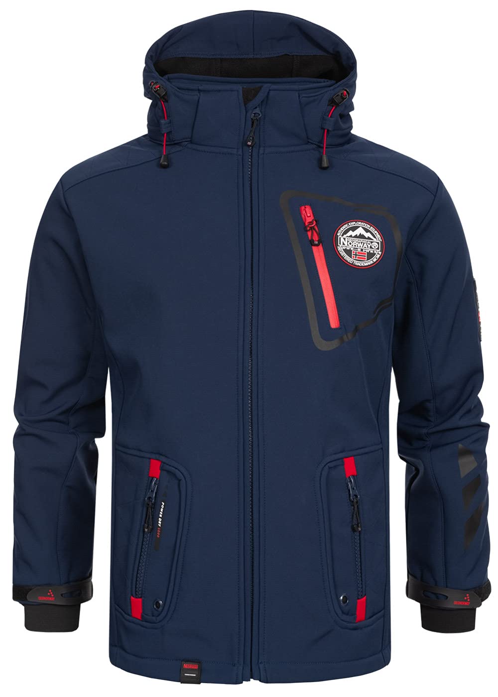 Geographical Norway Tacebook Men - Chaqueta Softshell Hombres Impermeable Con Capucha - Chaqueta Outdoor Cortavientos Resistente - Senderismo Esquí Otoño Invierno Primavera