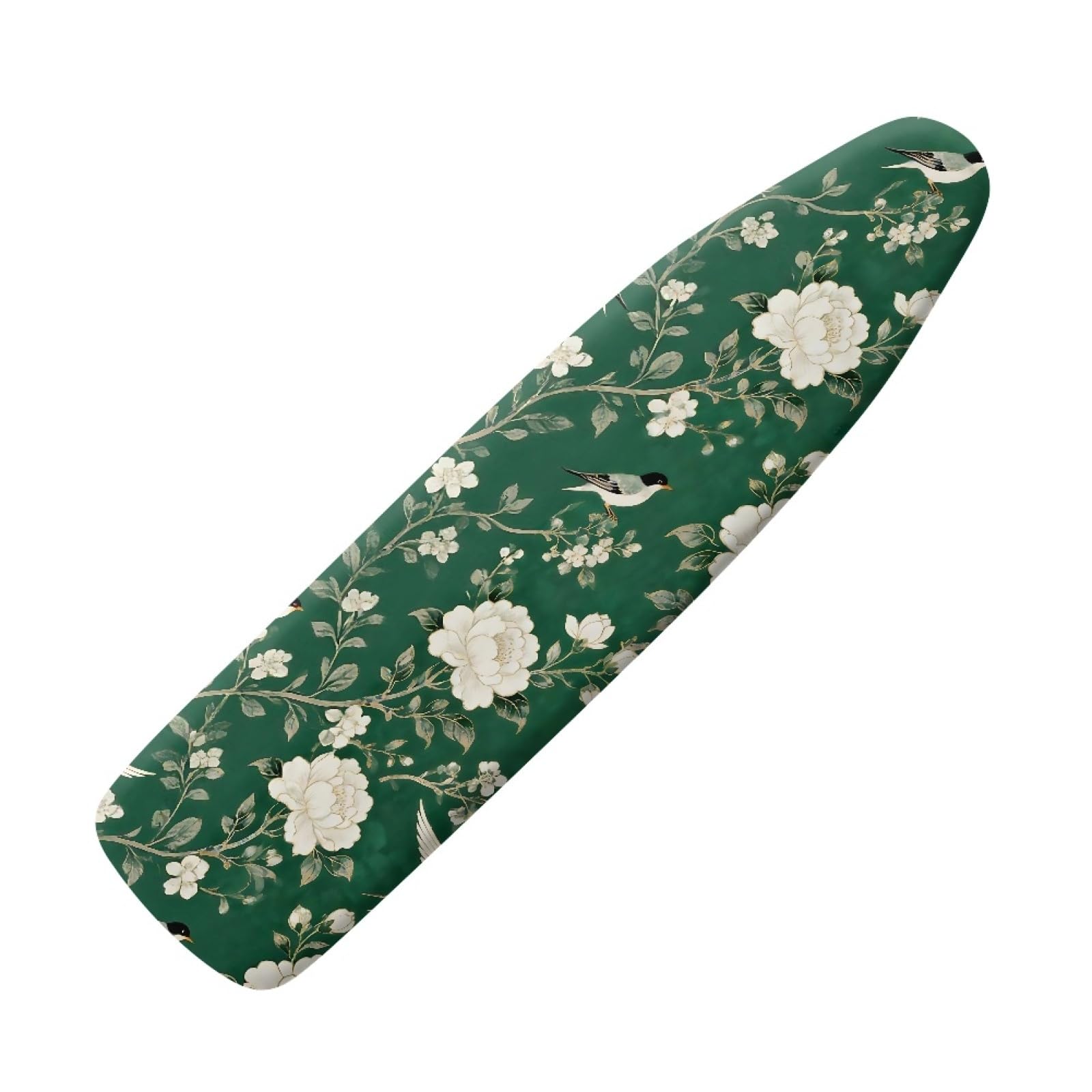 Elasticated Ironing Board Covers 125 X 45 White Flower Universal iron board covers and Padding,Adjustable Fastener,Durable,Washable,Easy to Install,Slip-resistant and heat-resistan