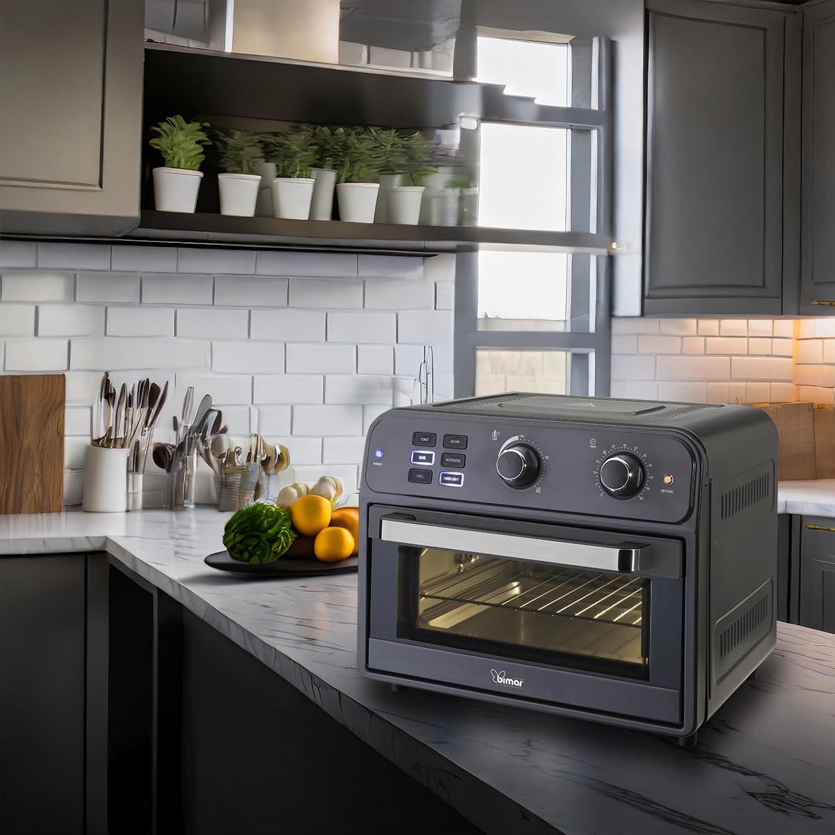 Bimar B220 Friggitrice ad aria, Fornetto elettrico cottura Air Fry, Forno elettrico Prontoforno ventilato 22 litri, Potenza 1800 W, Temperatura max 220°C, 5 programmi di cottura, Frittura senza olio