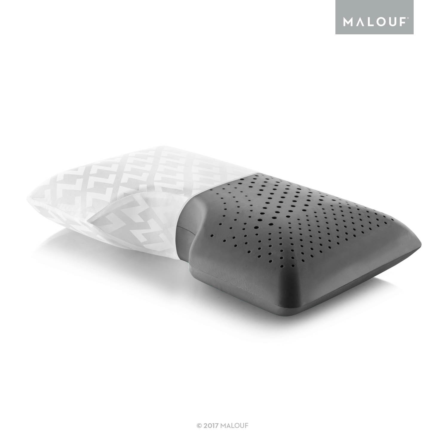 MALOUF Z Shoulder Zoned Dough Memory Foam Pillow Bamboo Charcoal Infused Premium Tencel 