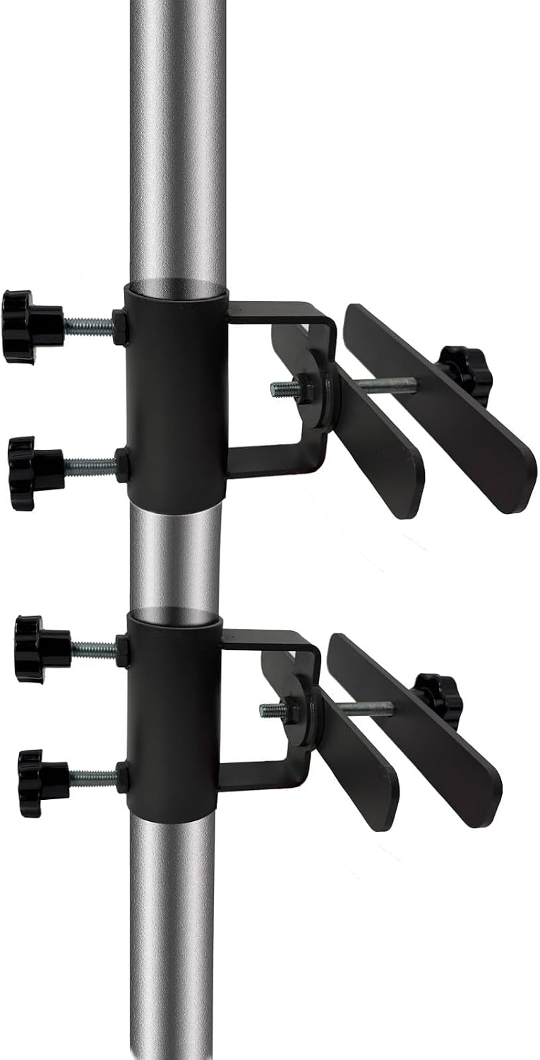 2Pcs Adjustable Patio Umbrella Holder, Umbrella Clamp | Heavy-Duty Outdoor Metal Clamp Umbrella Stand Base for Fixed Deck Railings and Poles