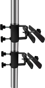 2Pcs Heavy-Duty Adjustable Patio Umbrella Holder, Outdoor Metal Clamp Umbrella Base and Stand for Fixed Deck Railings and Poles
