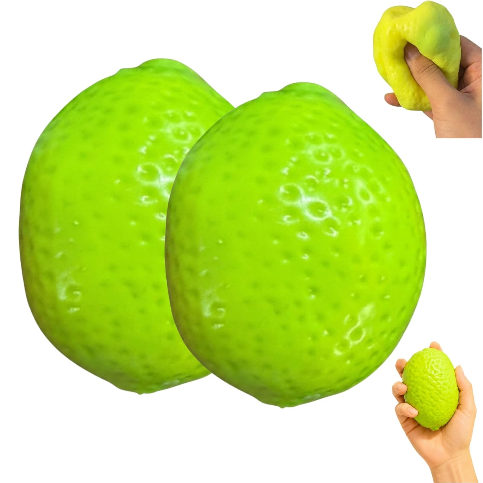 Crunchy Lemon Squishies, Color Changing Crispy Lemon Stress Ball Moldable Slushy Asmr Realistic Cute Dumplings Squeeze Stress Balls Fidget Toy for Anxiety Relief Party Favor Adults，2PCS