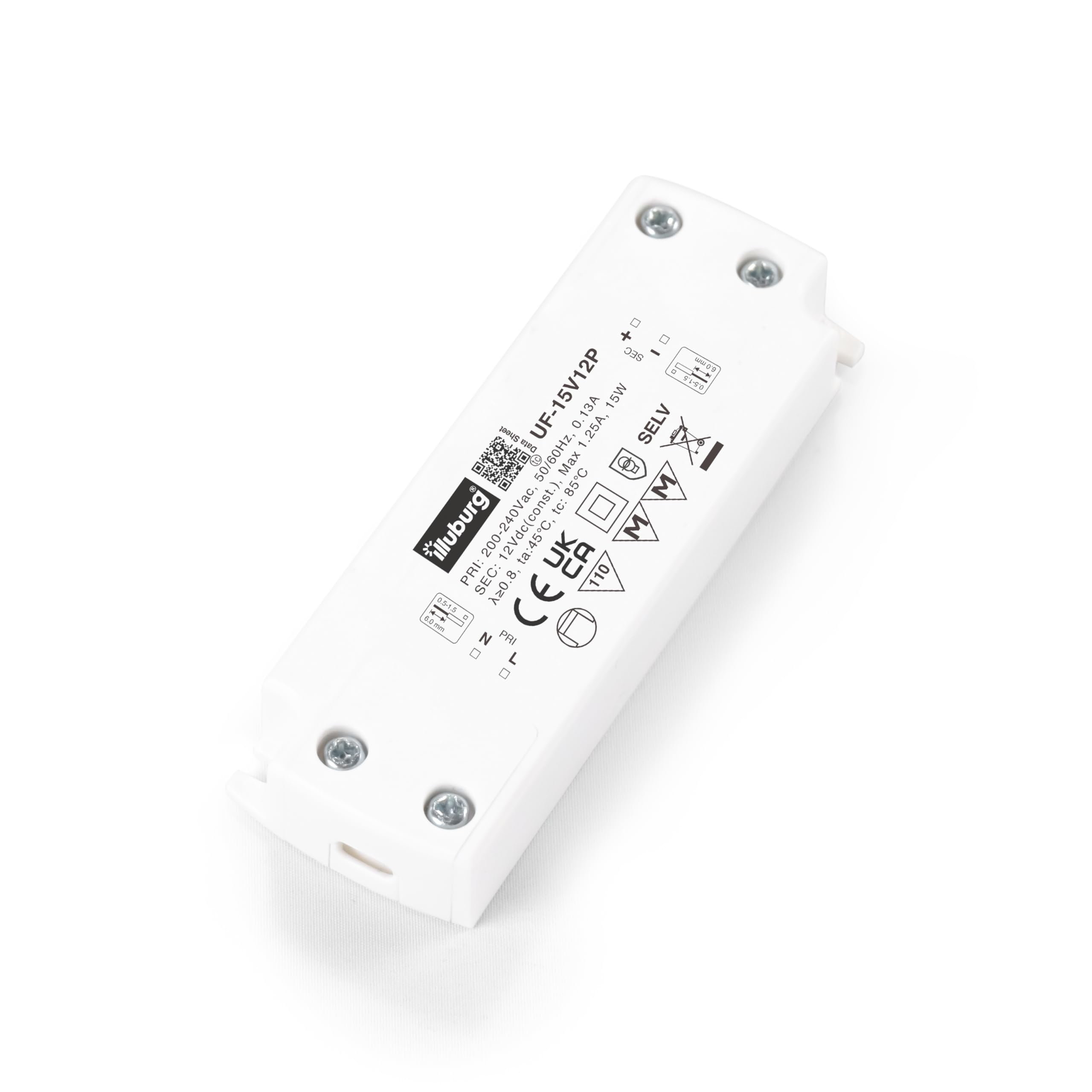 illuburg LED Driver 12V 15W Flat Flickerfree for LED Strip Spot Light LED Power Supply Transformer, White โ image 1