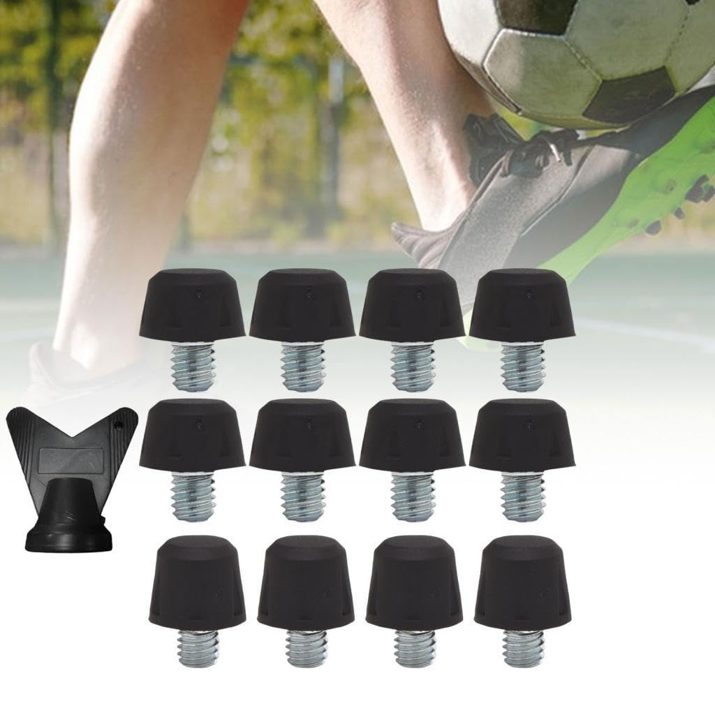 12 tacchetti per scarpe da calcio, per allenamento e competizioni, colore nero, 8 mm e 11 mm