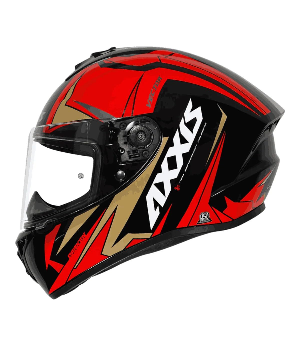 Helmet AXXIS FF112C DRAKEN S Vector B15 Gloss RED | ISI, ECE, and DOT Certified | Lightweight Polycarbonate Shell | Anti-Scratch Visor | Advanced Ventilation-image-20