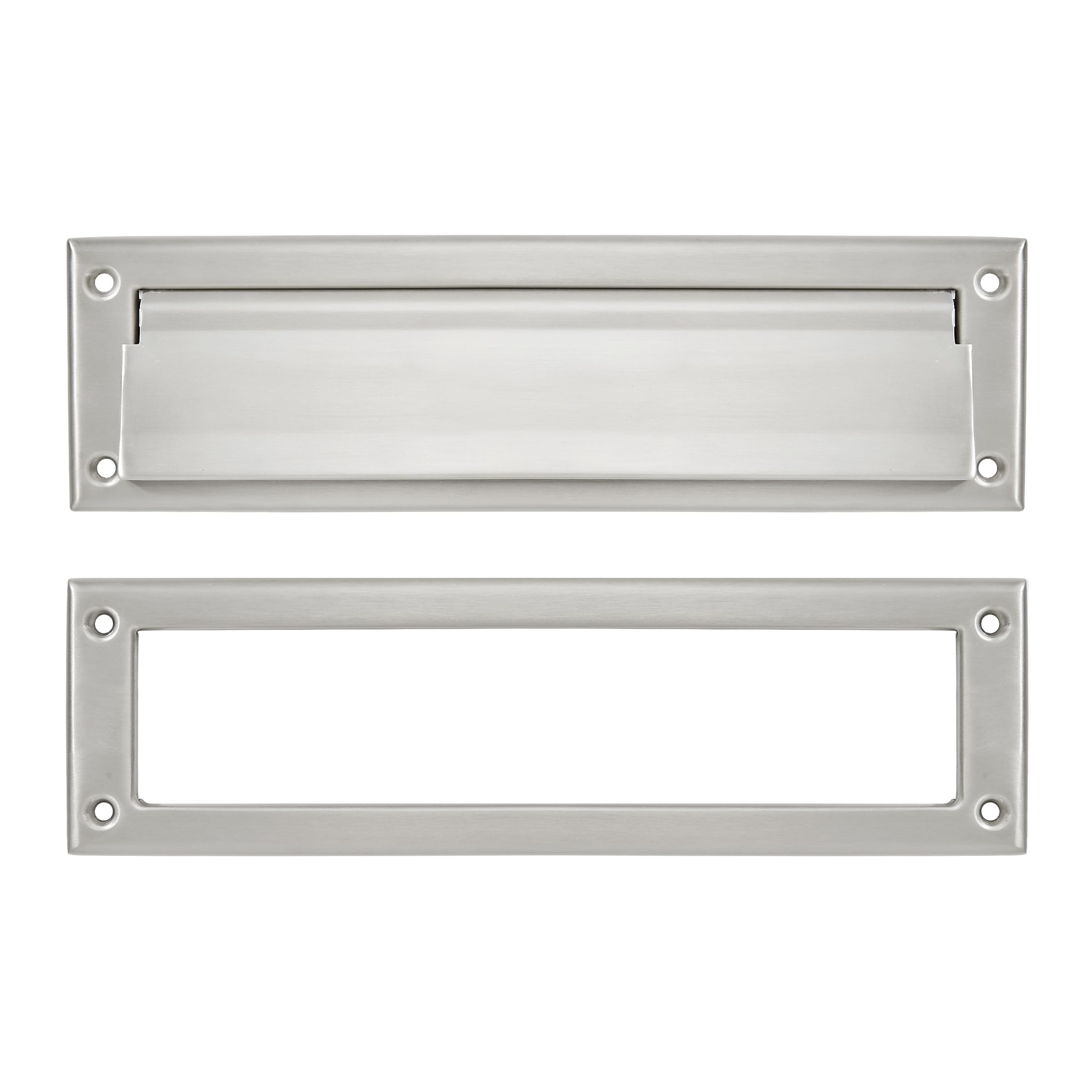 Photo 1 of khtumeware Brushed Satin Nickel 10 inch 1-Pack Solid Brass Mail Slot with Solid Brass Internal Frame is Well Made Door Mail Slots