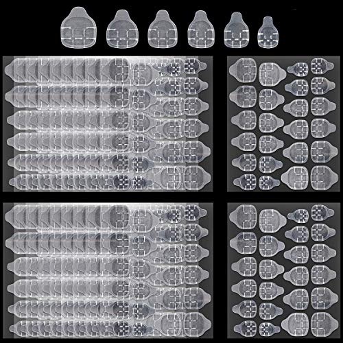Acmer 20 Sheets (480 pcs) Double-Side Nail Adhesive Tabs Waterproof Breathable Jelly Double Sided Adhesive Tabs Nail Glue Sticker False Nail Tips