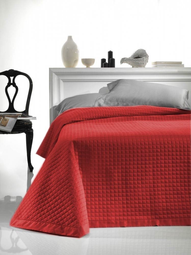 Manifattura ToscanaQuilted bedspread Cotton sateen Elegant padding to enhance the Summer - Bordeaux, Single