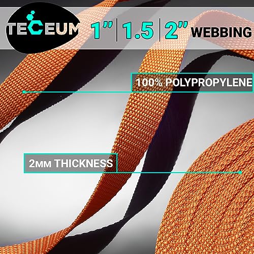 Image of TECEUM 3 /4 inch & 5 /8 inch & 1 inch & 1.5 inch & 2 inch Webbing - 10 25 50 Yards - 40+ Colors - Heavy Duty 1 Inch 1.5 Inch 2 Inch Backpack Straps - Webbing for Outdoors Indoors Crafting DIY