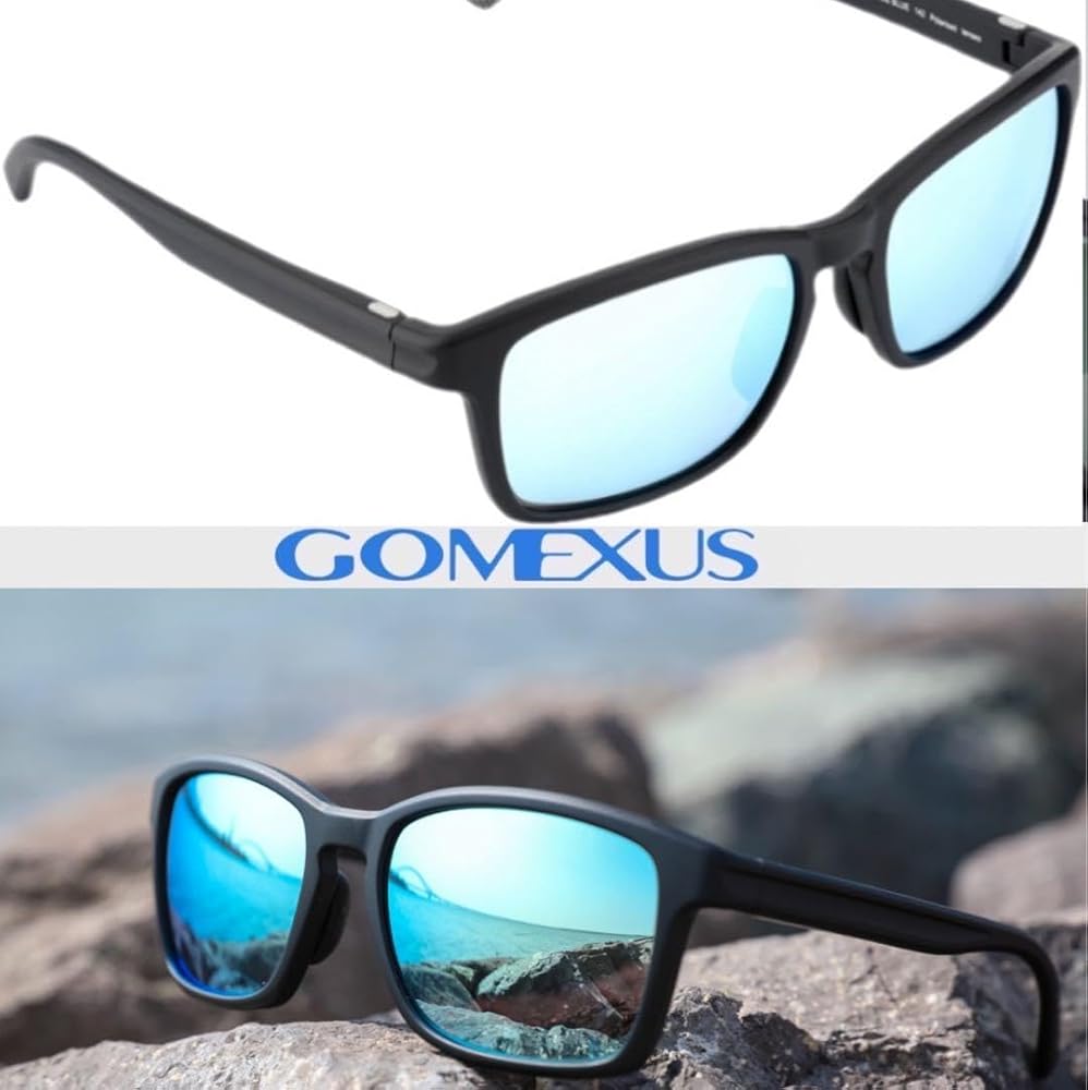 ゴメクサス　偏光サングラス　CR-39光学レンズ　ウェリントン型　グリーン ゴメクサス 偏光サングラス CR-39光学レンズ ウェリントン型