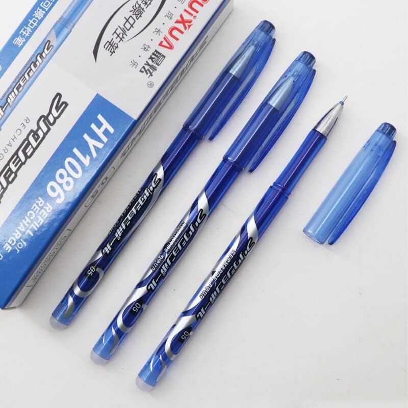 Art Erasable Frixon Writing Gel Pen with Attached Magic Wipe Erase 0.5 MM Nib Blue Ink Gel Pen (0.5mm, Pack of 5 Erasable Pen)