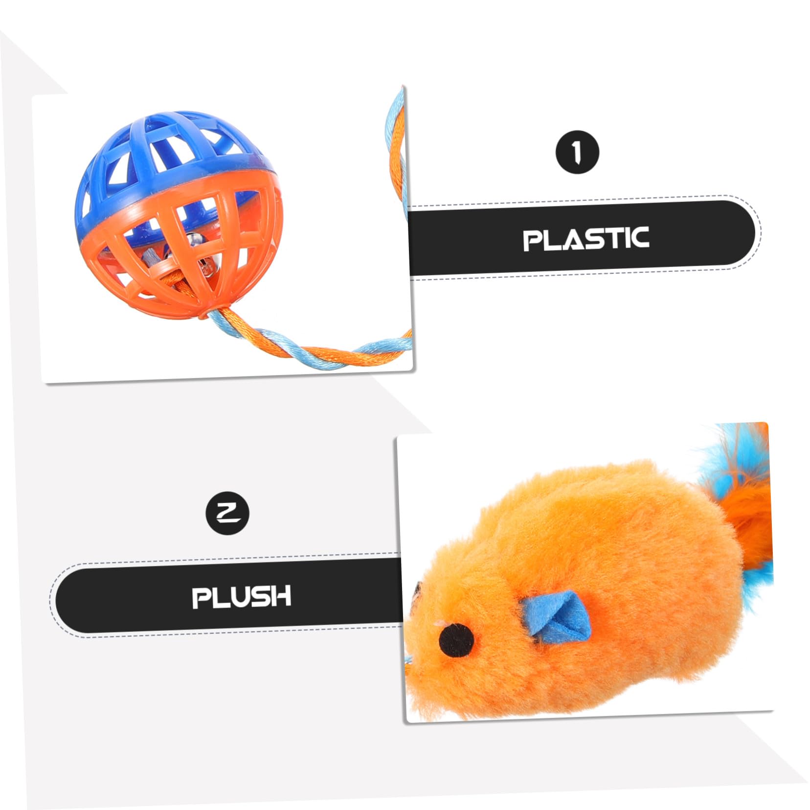 Chat Interactif avec Clochette Plastique pour et Petits Animaux Stimule Chasse et Jeu Intérieur