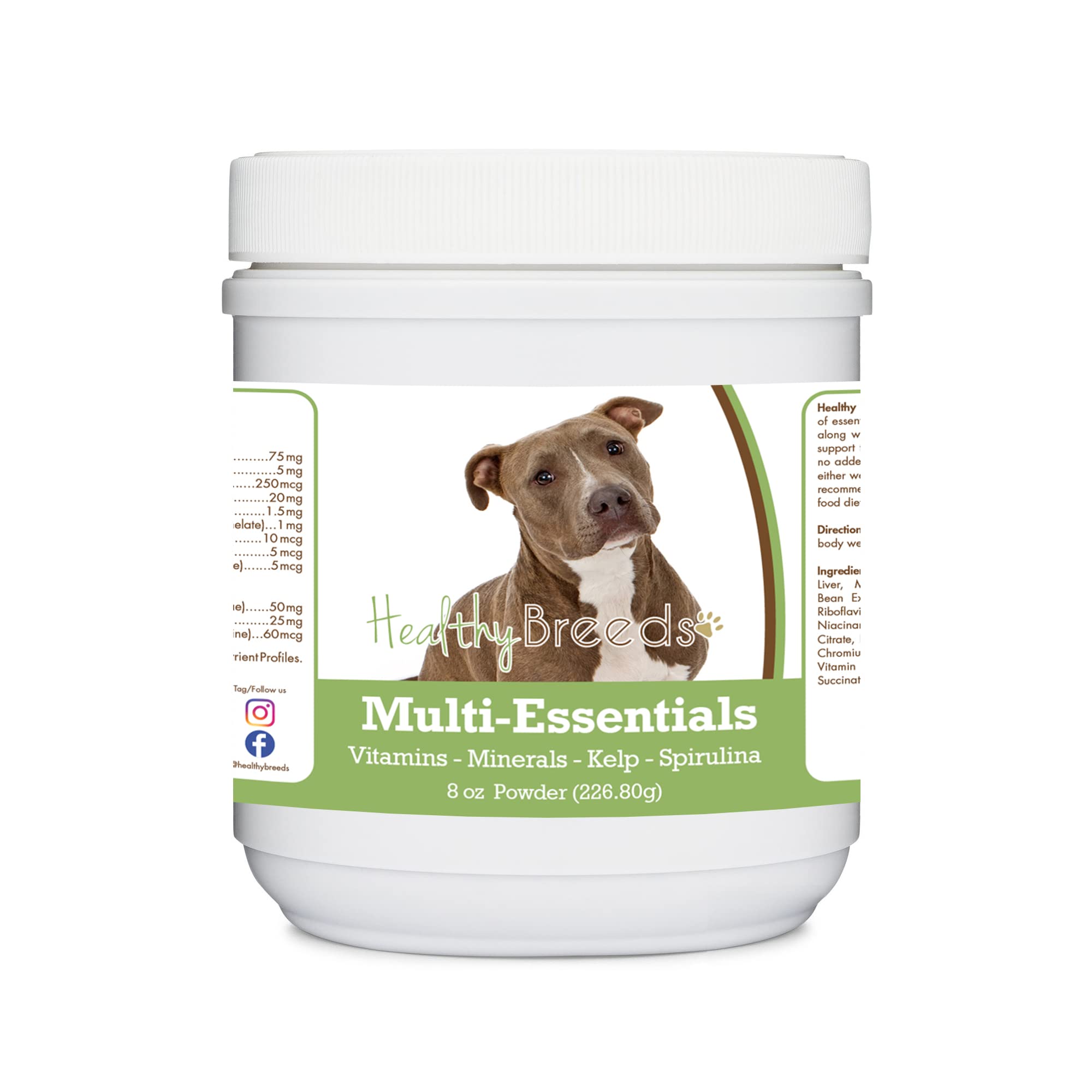Healthy Breeds Pit Bull, Brindle, Multi-Essentials Powder for Dogs - an Ideal Supplement of Vitamins, Minerals &amp; Antioxidants for Your Dog - 8 oz