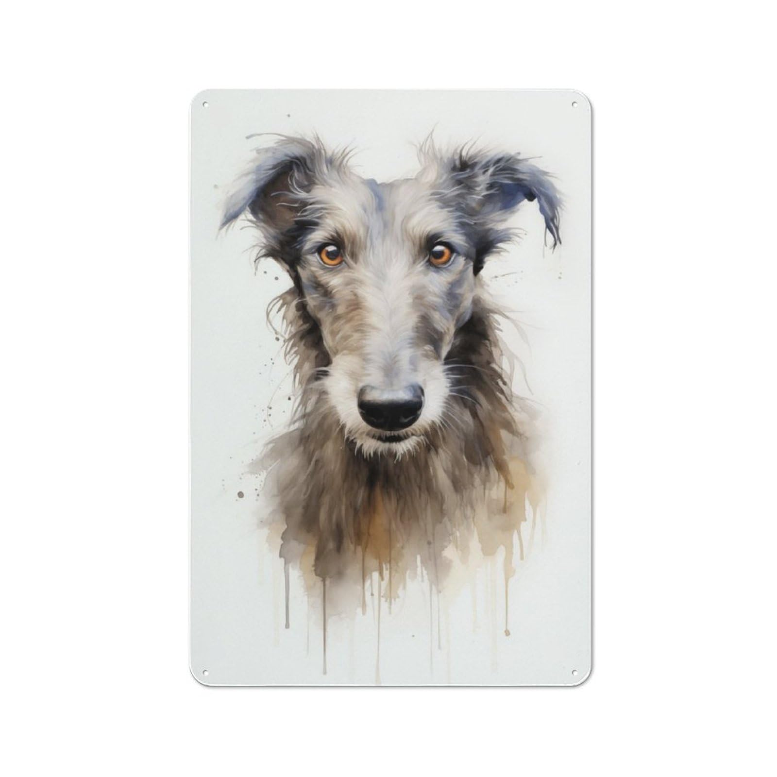 Junmoney Scottish Deerhound Dog Printed Metal Sign 30X20cm For Bar Or Restaurant, For Kitchen, Dining Room And Home Bar Wall Decor