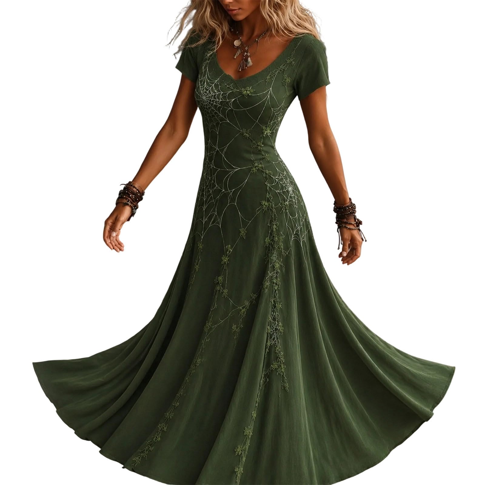 Halloween Costumes for Women UK, Ladies Gothic Skeleton Spider Web Dresses