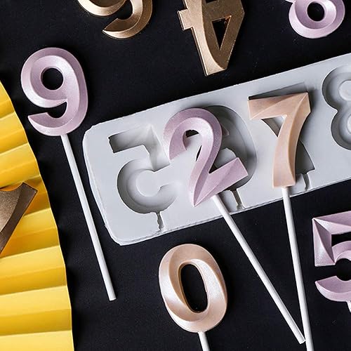 Miniatura 4 de Fondant 0-9 - Molde de silicona para letras y letras para hacer dulces, alfabeto, fondant, para decoración de cumpleaños