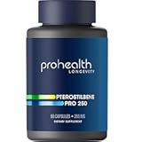 Pterostilbene Supplement (250mg, 60 Capsules) | Clinically Proven, Third-Party Tested Antioxidant for Heart & Brain Health | Activates Longevity Genes