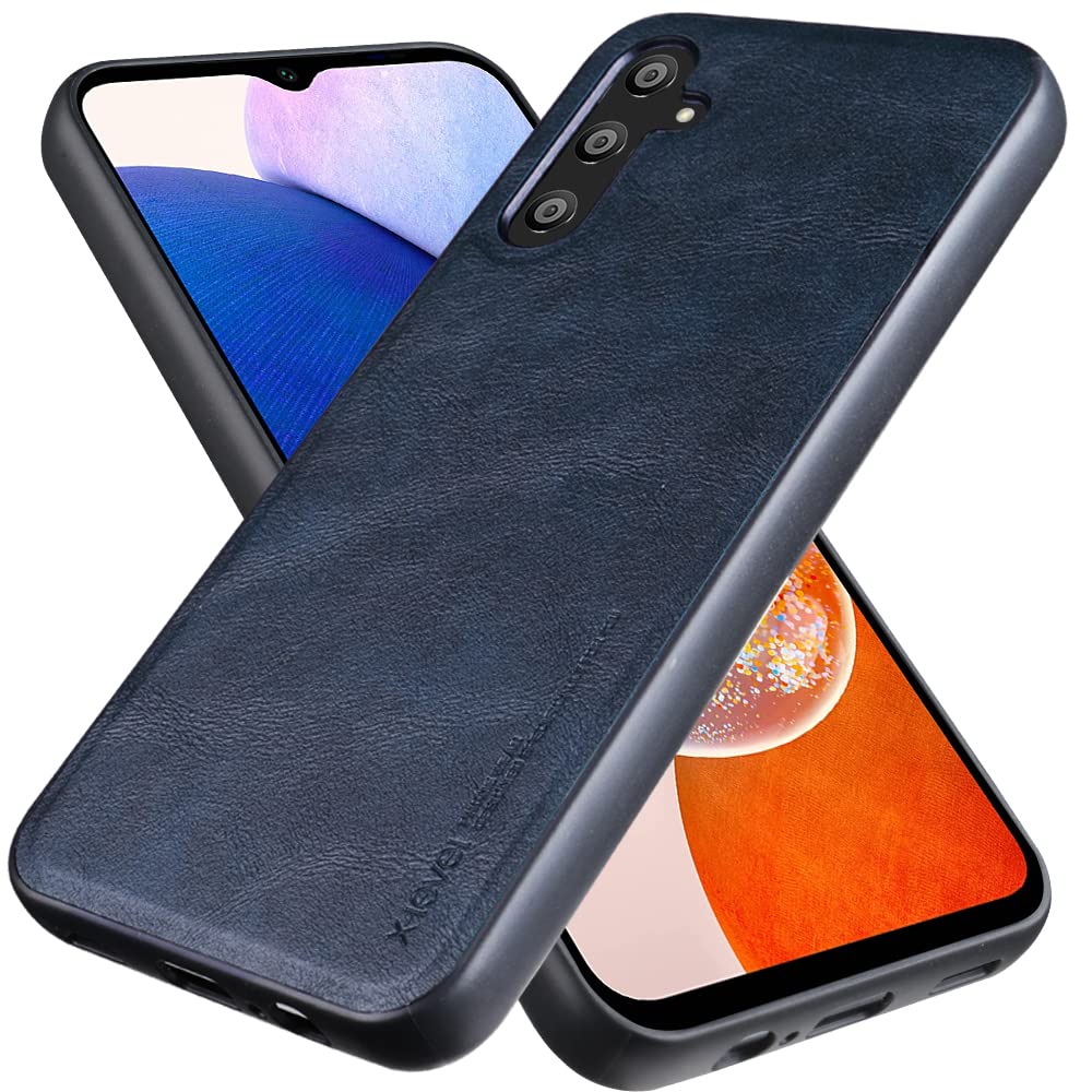 X-levelfor Samsung Galaxy A14 5G Case,Premium PU Leather Thin Slim Phone Cover for Women Men Soft TPU Bumper Shockproof Protective Cases for Galaxy A14 5G(Blue)