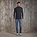 Lands' End Mens Long Sleeve Super-T Mockneck Black Tall X-Large