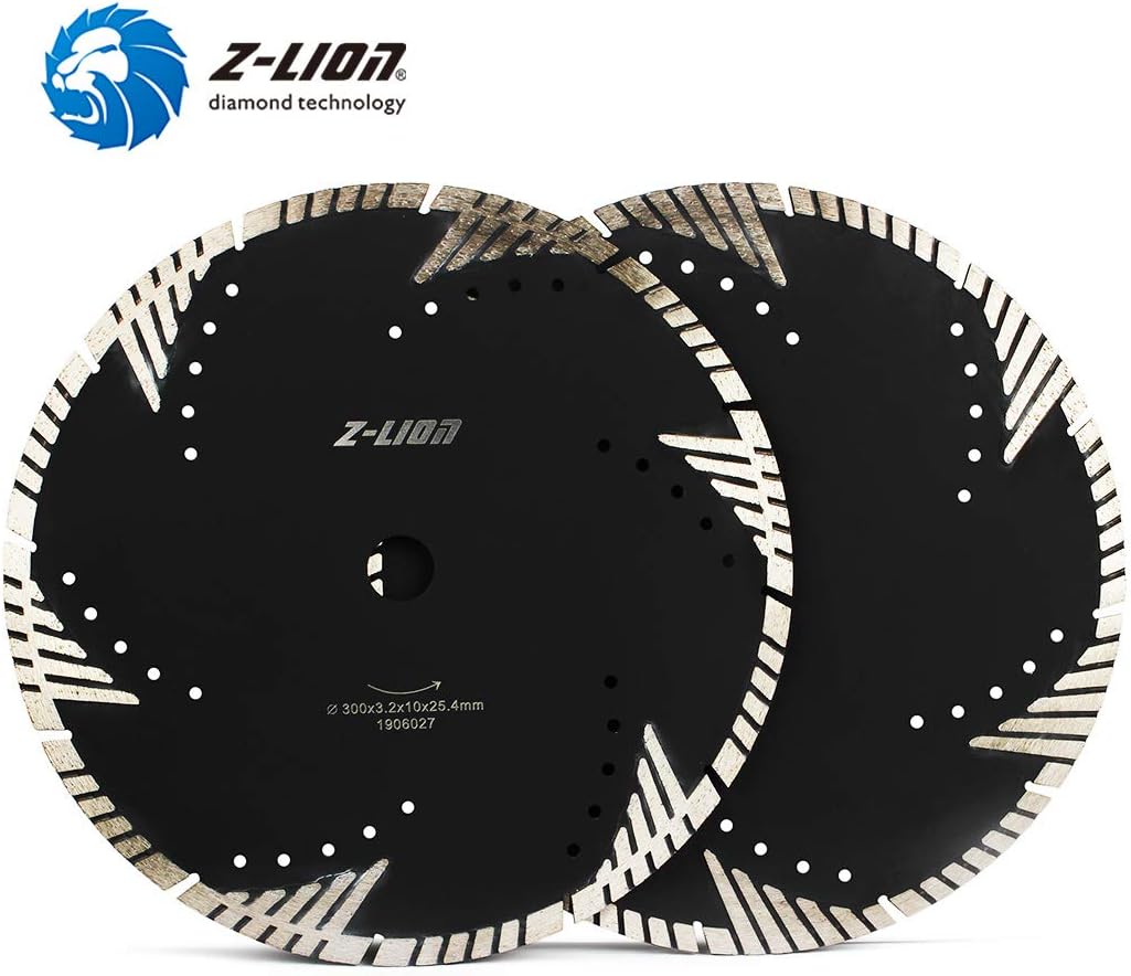 Buу 1 gеt 1 Z-LION Diamond Saw Blade 12 Inch Turbo Diamond Segments Blade for Marble Granite Stone Pavers Concrete Wet/Dry Cutting