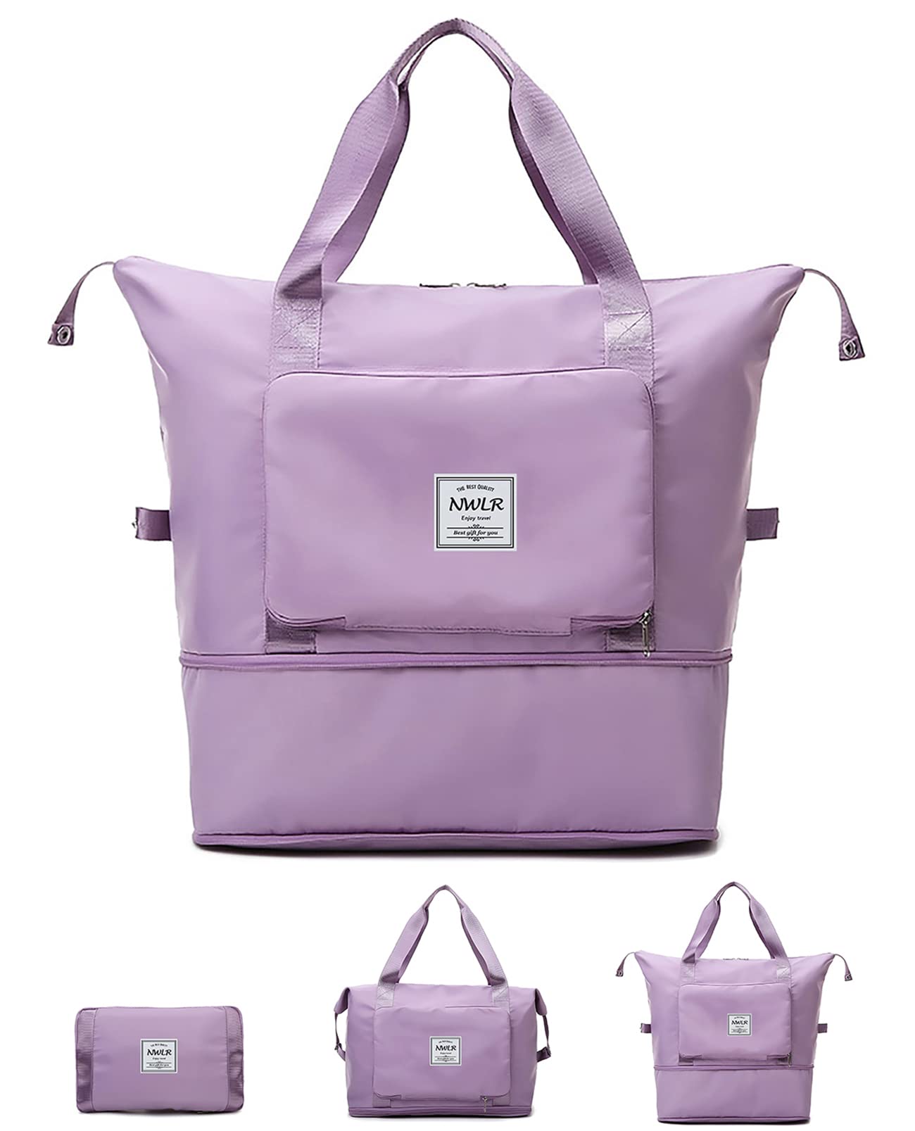 Large Capacity Folding Travel Bags Waterproof Foldable Travel Duffel Bag Weekender Overnight Bag Shoulder Bag Gym Tote Bag-image-7