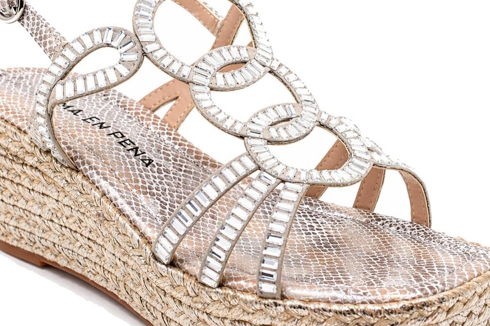 Sandalias con cuña media Alma en Pena para mujer de esparto - Mujer