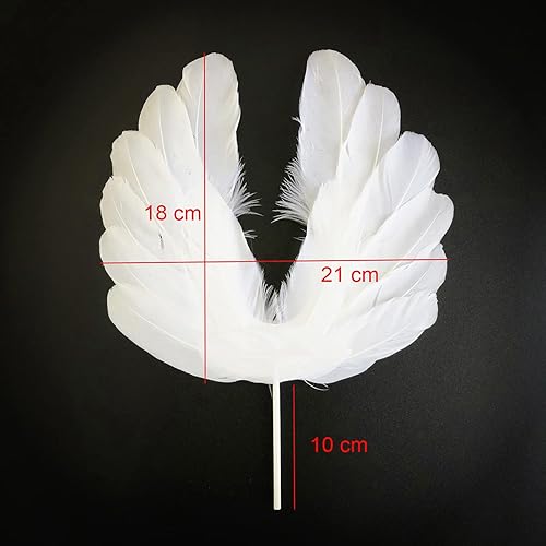 Miniatura 2 de 3 piezas de plumas de imitación de alas de ángel para decoración de tarta de cumpleaños, fiesta de cumpleaños, boda, Halloween, Navidad,